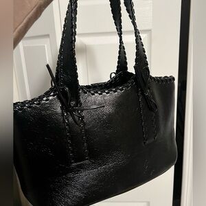 NWT Anthropologie Melie Blanco Whipstitch Tote Bag 🖤☕️🎀